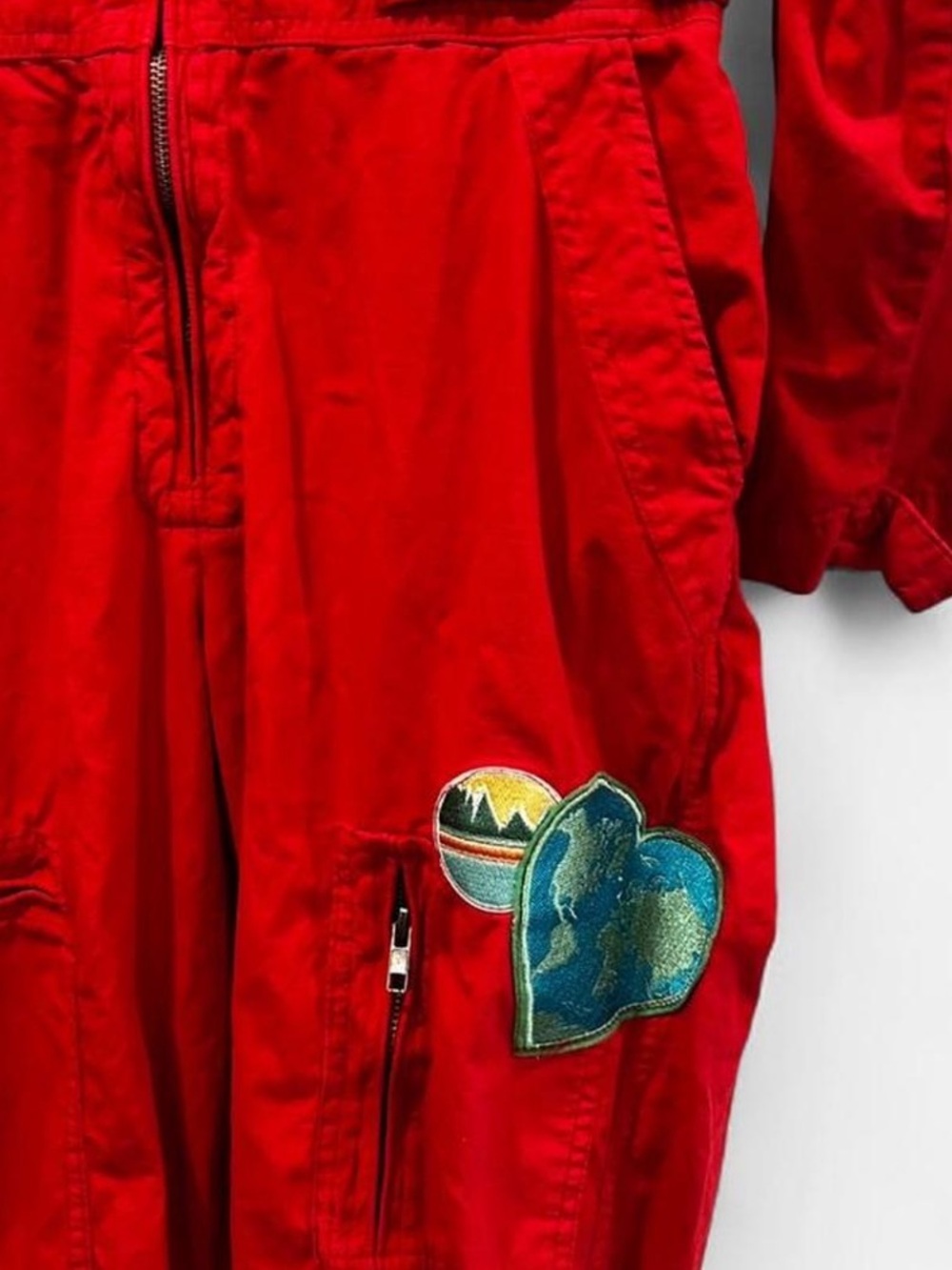 RARE Free People Lena Flight Utility Jumpsuit Red - Picture 6 of 10
